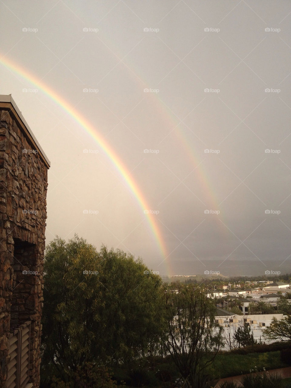 sky orange rainbow skyline by lmoss