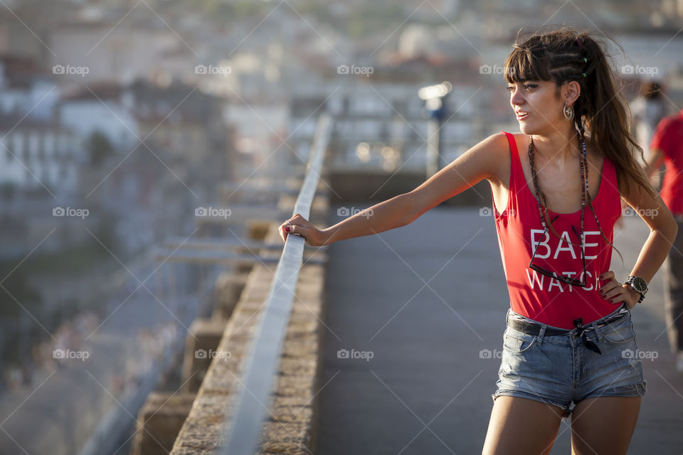 Young female traveling the world