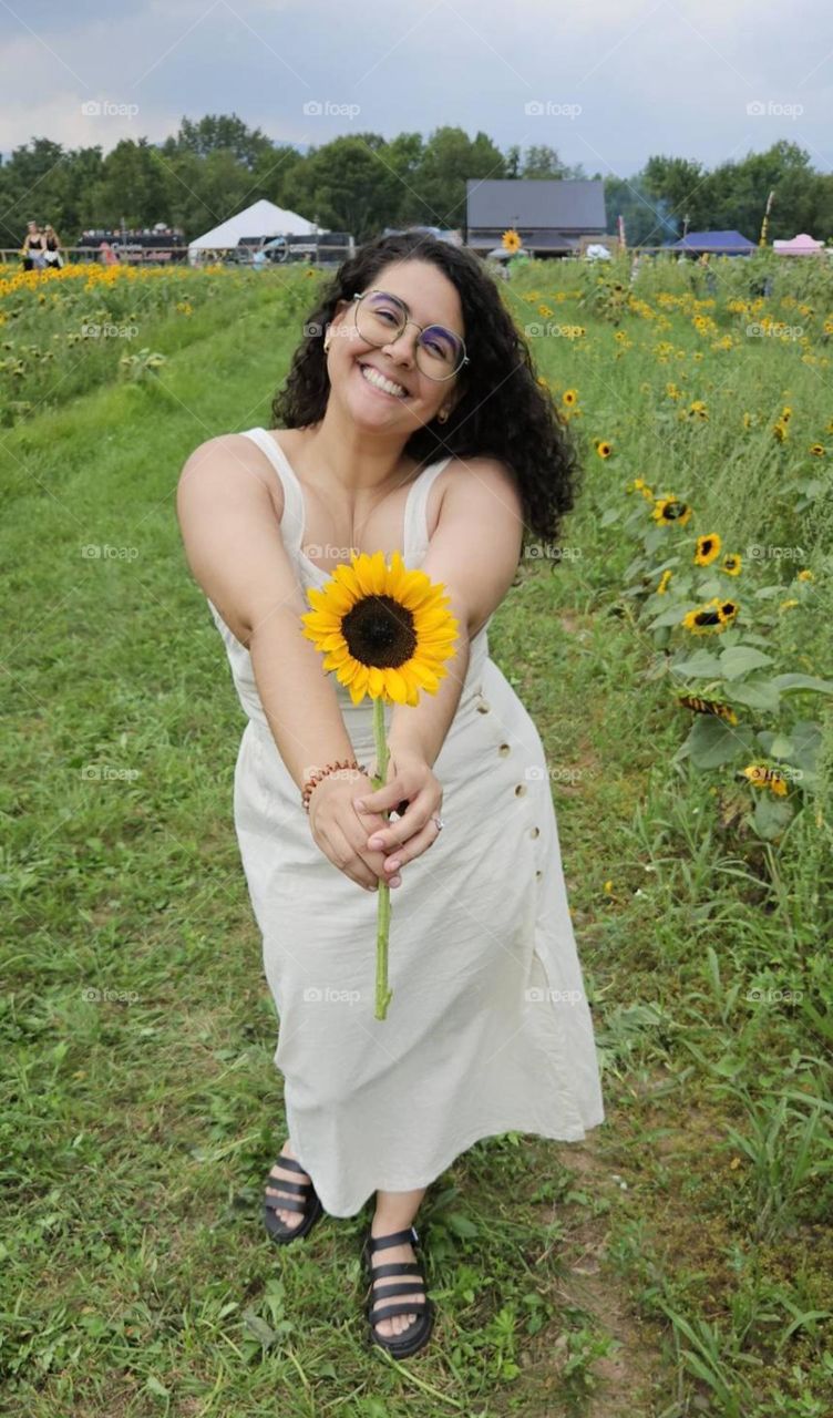 Take a sunflower and enjoy the nice weather!