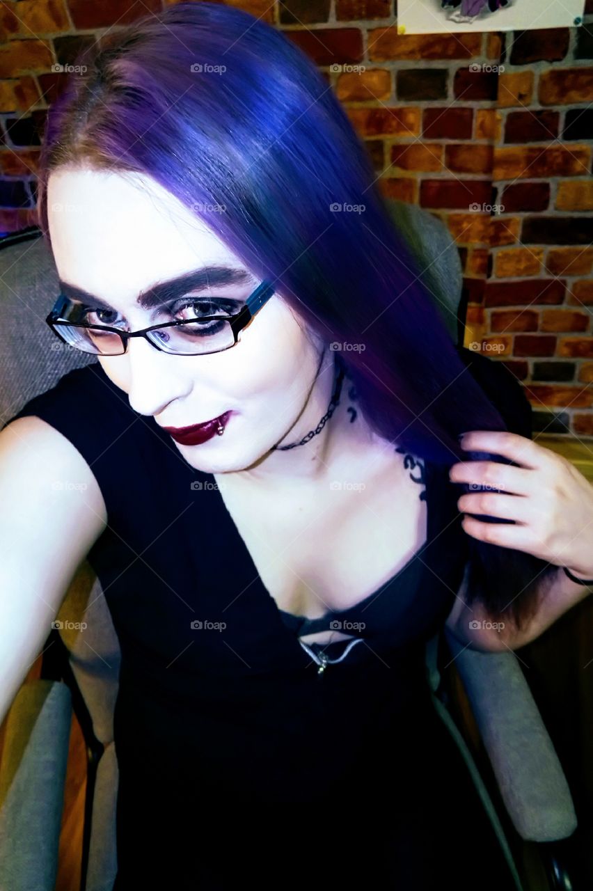 Goth girl purple hair