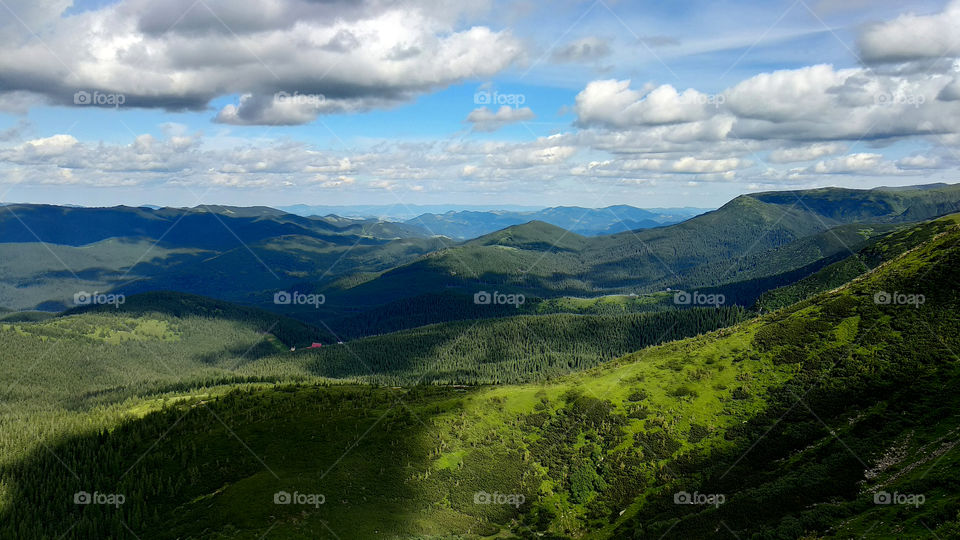 view from the slope of Mount Hoverla