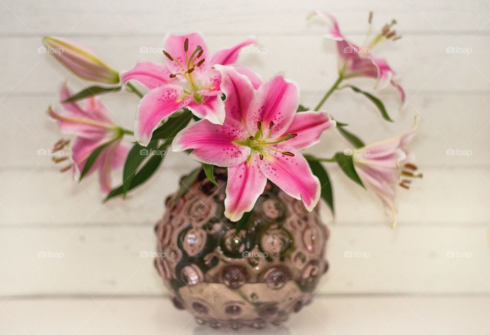 Beautiful bouquet of lilies