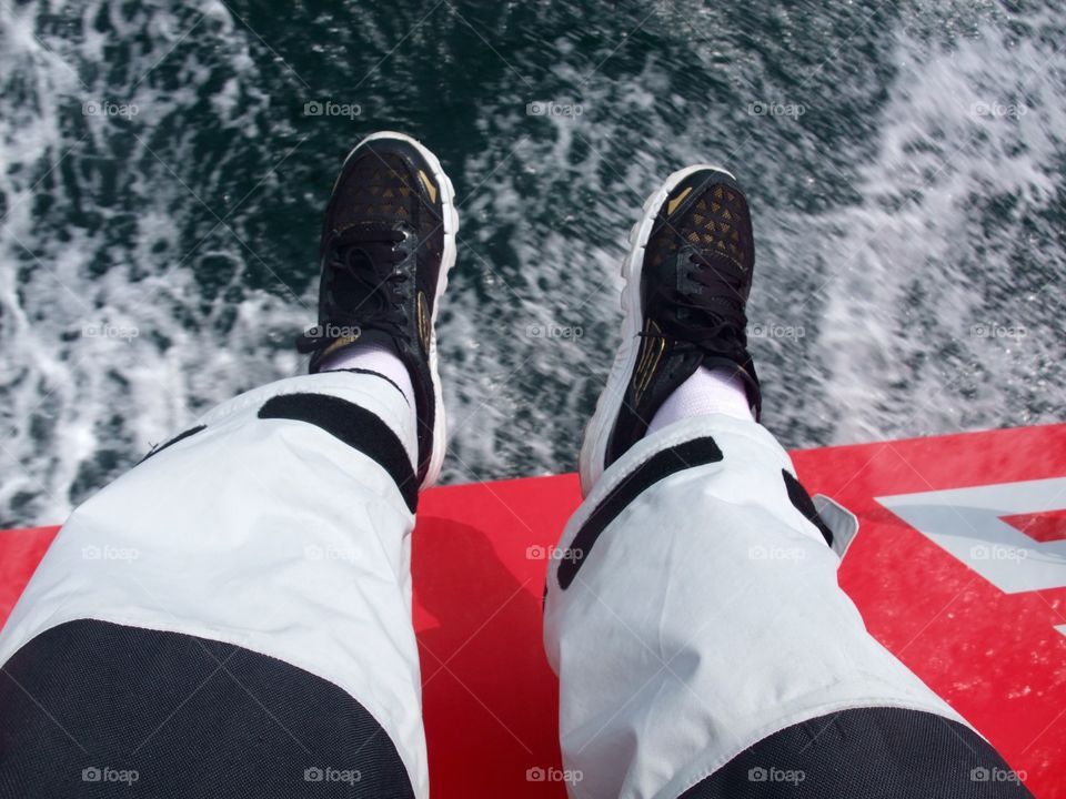 Resting my feets on a race boat. Acting as crew on a big race sailing boat for some hours was an experience I treasure very highly.