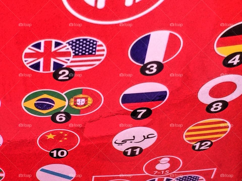 All kinds of flags on a sticker