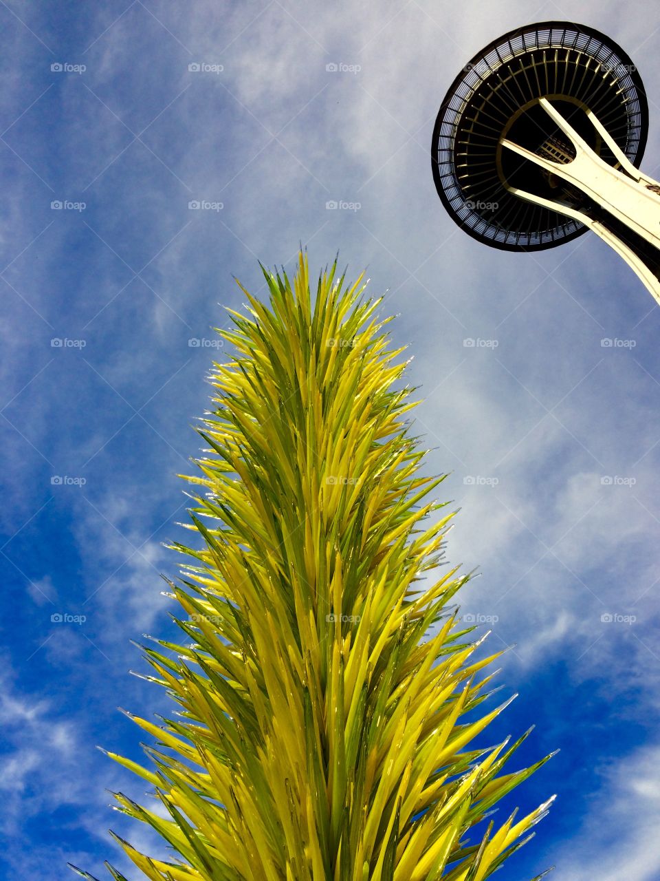 Chihuly Garden & Glass . Glass and the Space Needle as seen from Chihuly Garden & Glass. 