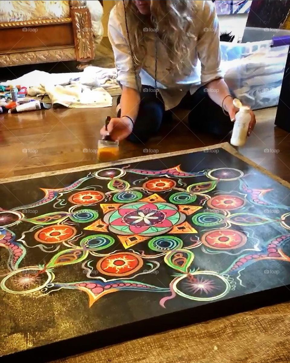 Varnishing a Mandala