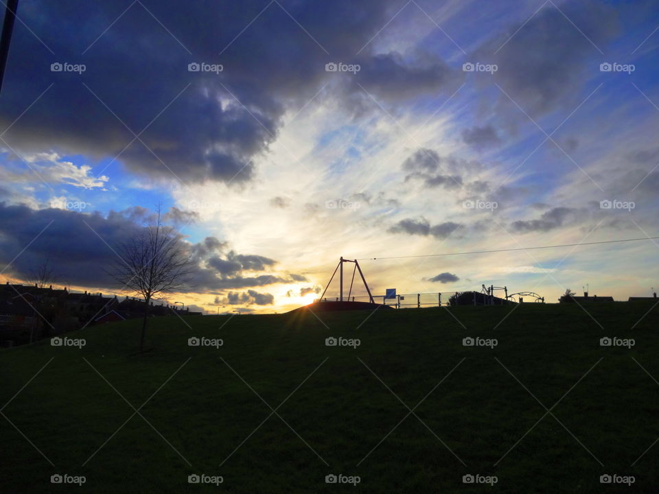 sunset on the playground