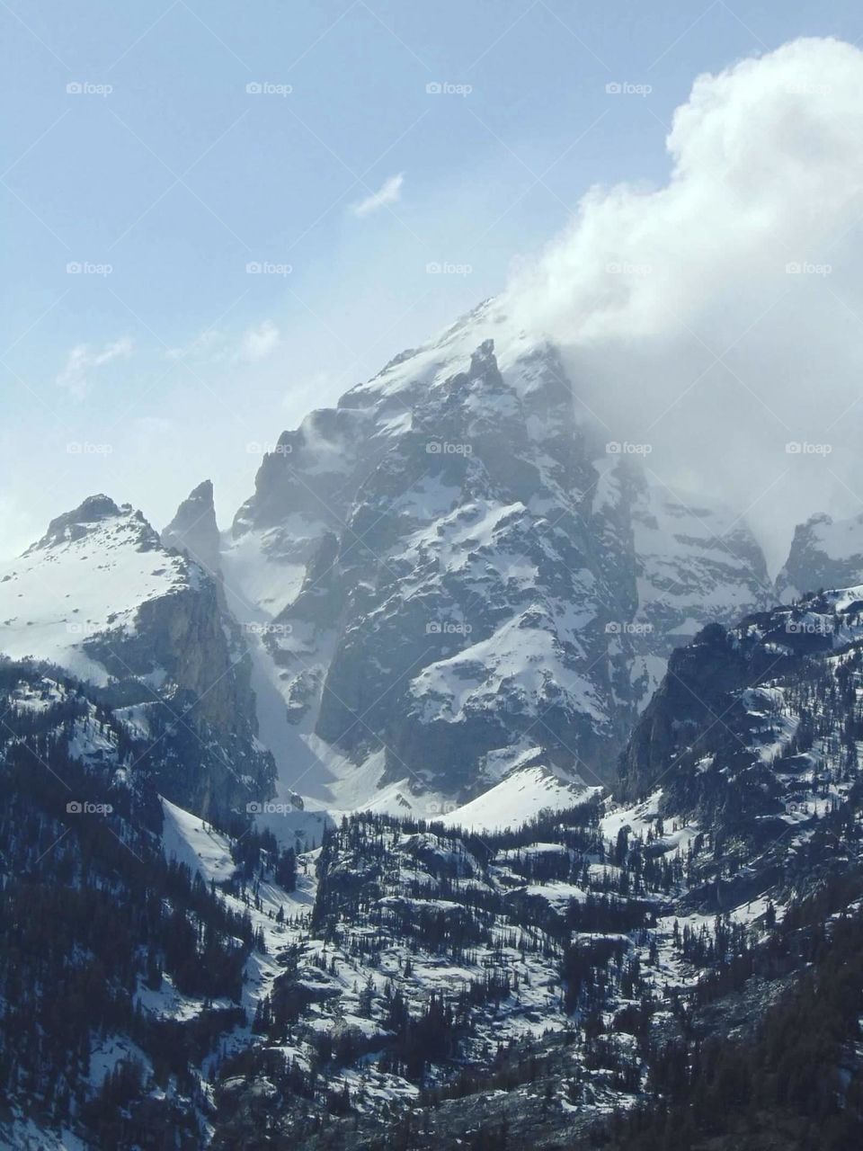 Mountain peak in grand Teton national park 