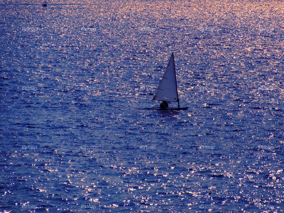 Sailboat  in the sea of Palinuro ( Italy ).