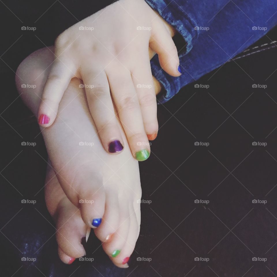 Pretty. Fingers and toes. Rainbows.