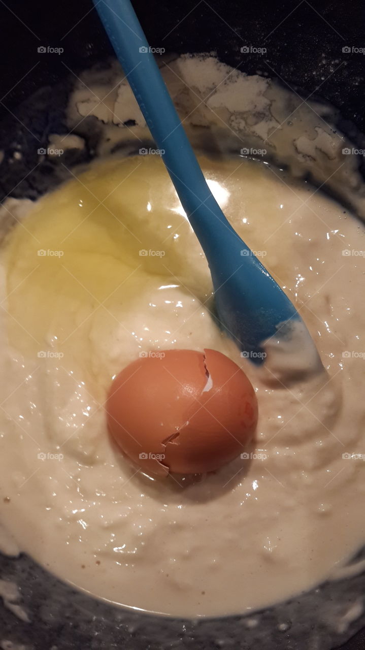 Eggs in pancake batter