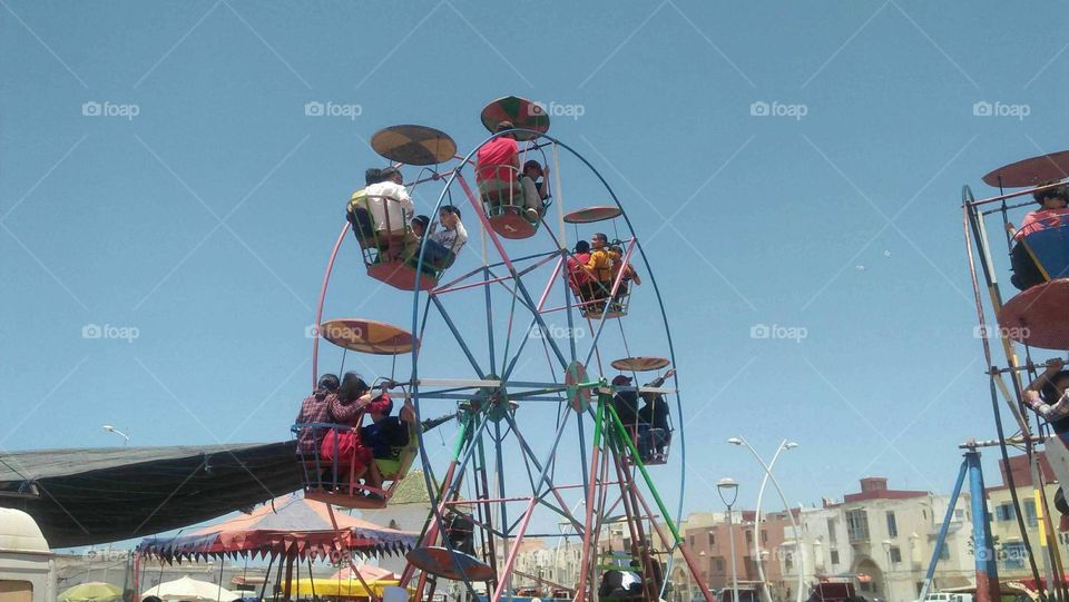 Beautiful wheel and nice moment of happiness in vacation.