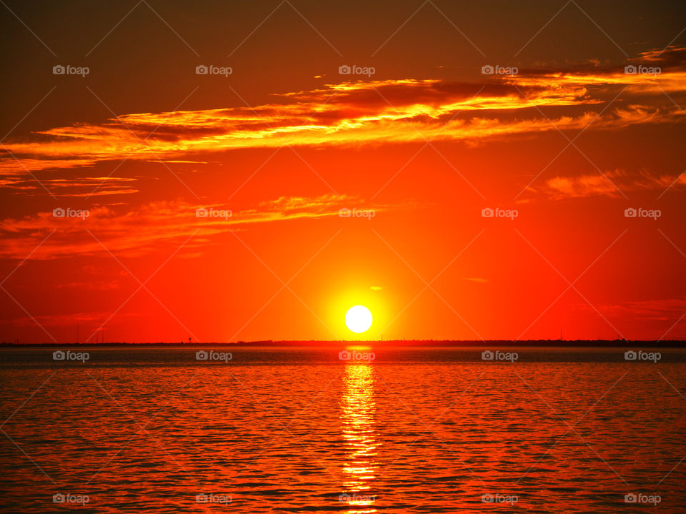 Sun reflecting on sea