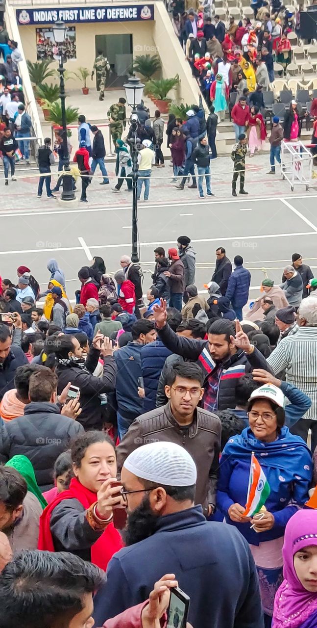 People gathered for watching parade