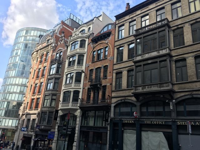 Architecture of old buildings in Brussels, Belgium 