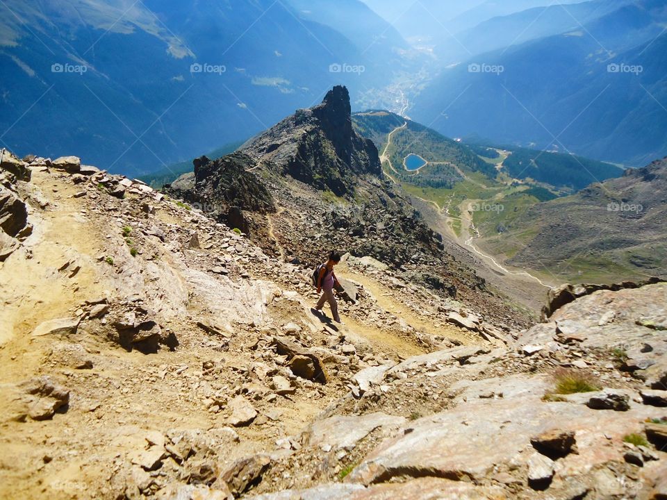 Trekking in high mountain. A sight from high mountain during my trekking