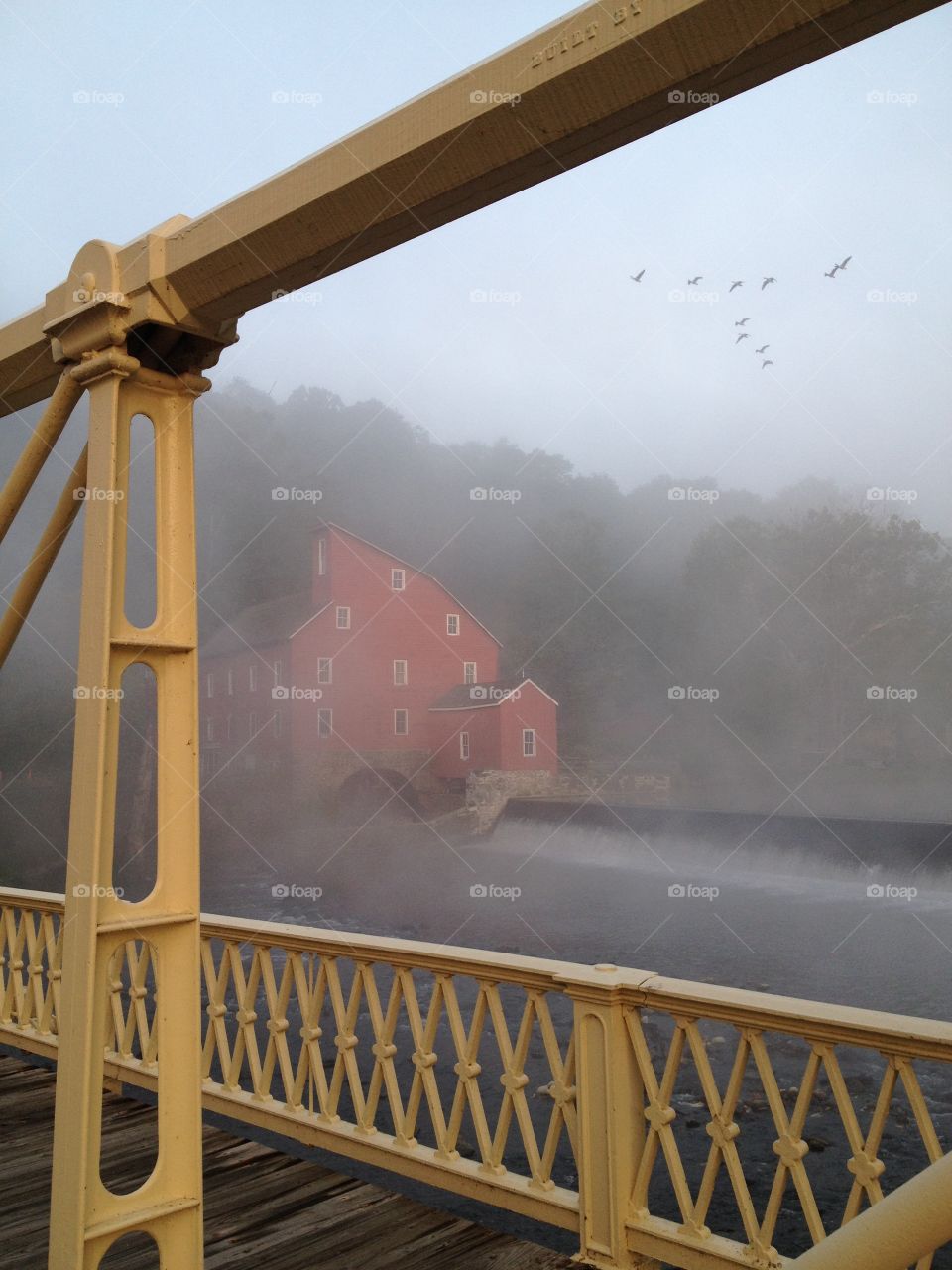 Antique steel bridge at The Red Mill