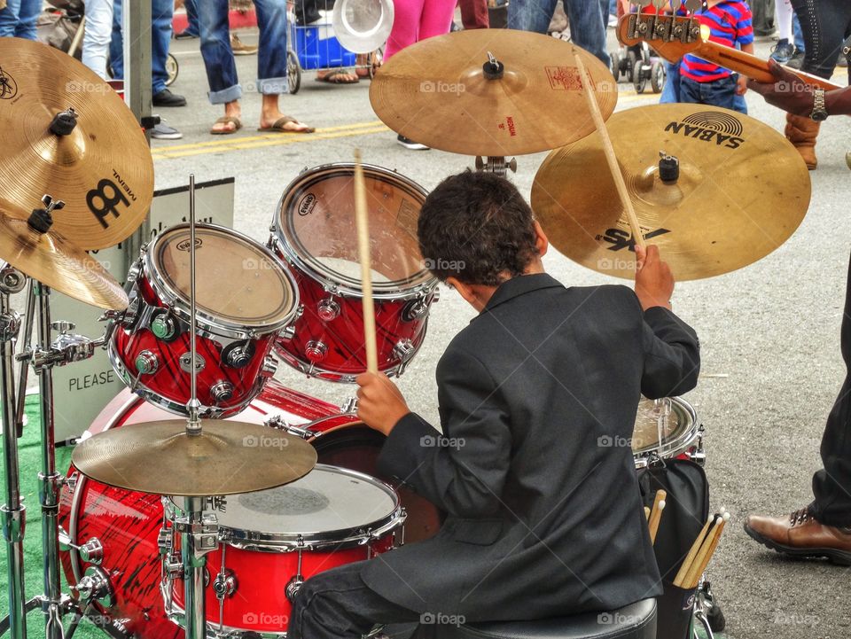Child Prodigy Playing The Drums