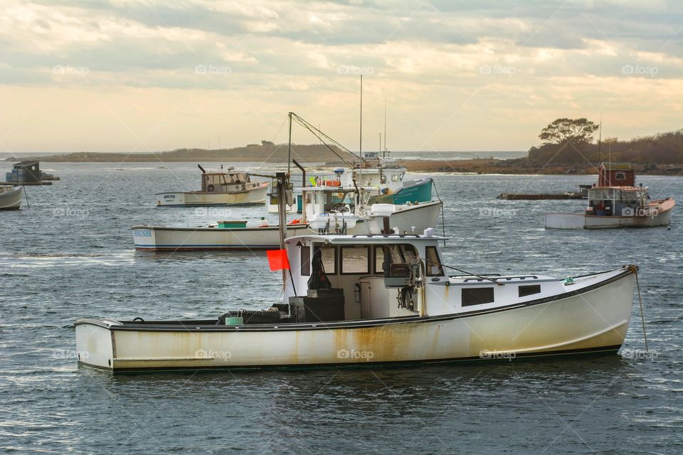Lobster boats on the water Kennebunkport, Maine