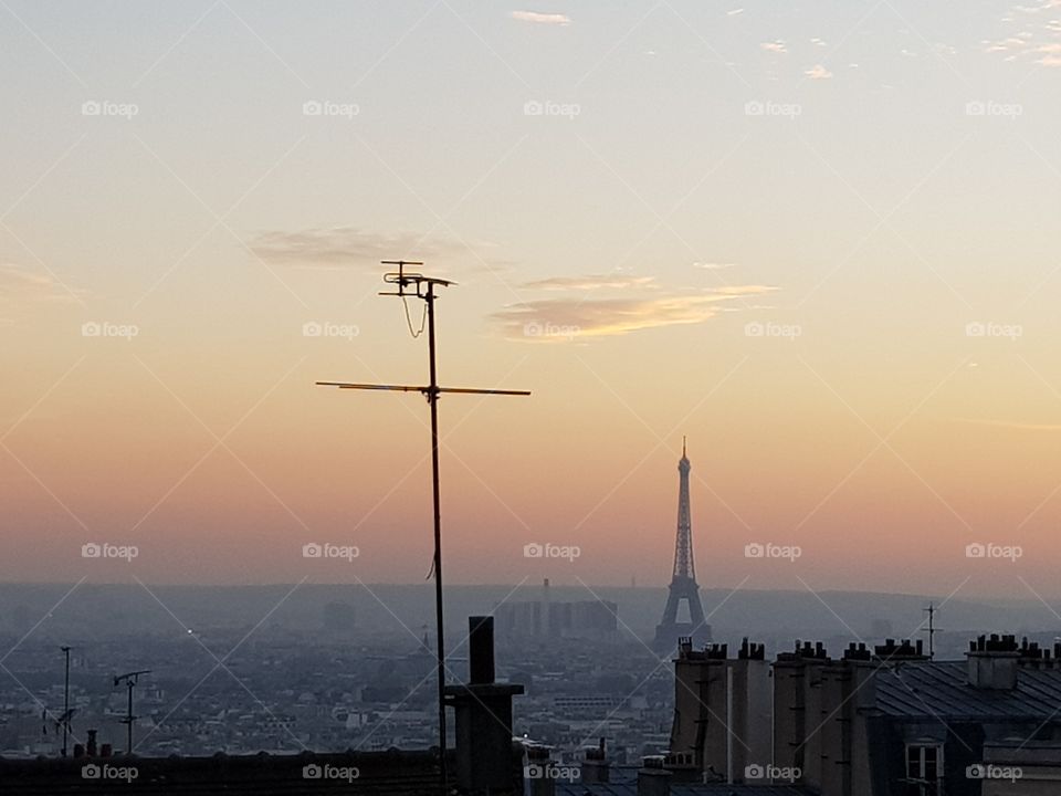 Orange sunset in Paris