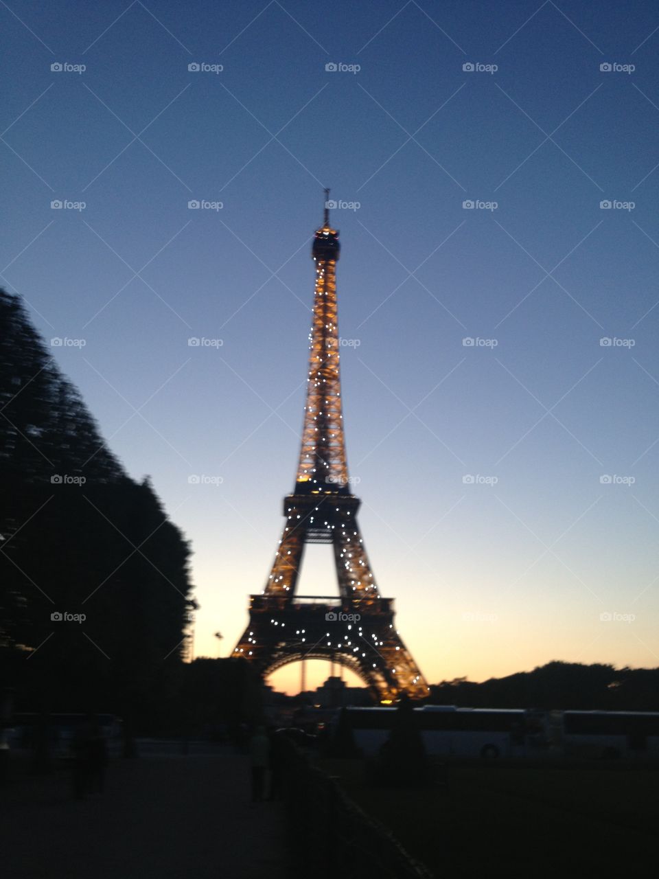 Eiffel Tower at Night. The Eiffel Tower at Night