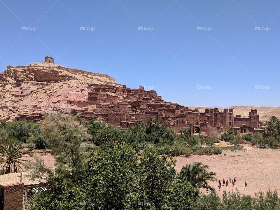 Ait Benhaddou (Ait-Ben-Haddou), an Ighrem (Fortified Village) Made of Brown Clay and Stone in Morocco, Used as a Movie Set for Filming Lawrence of Arabia and More