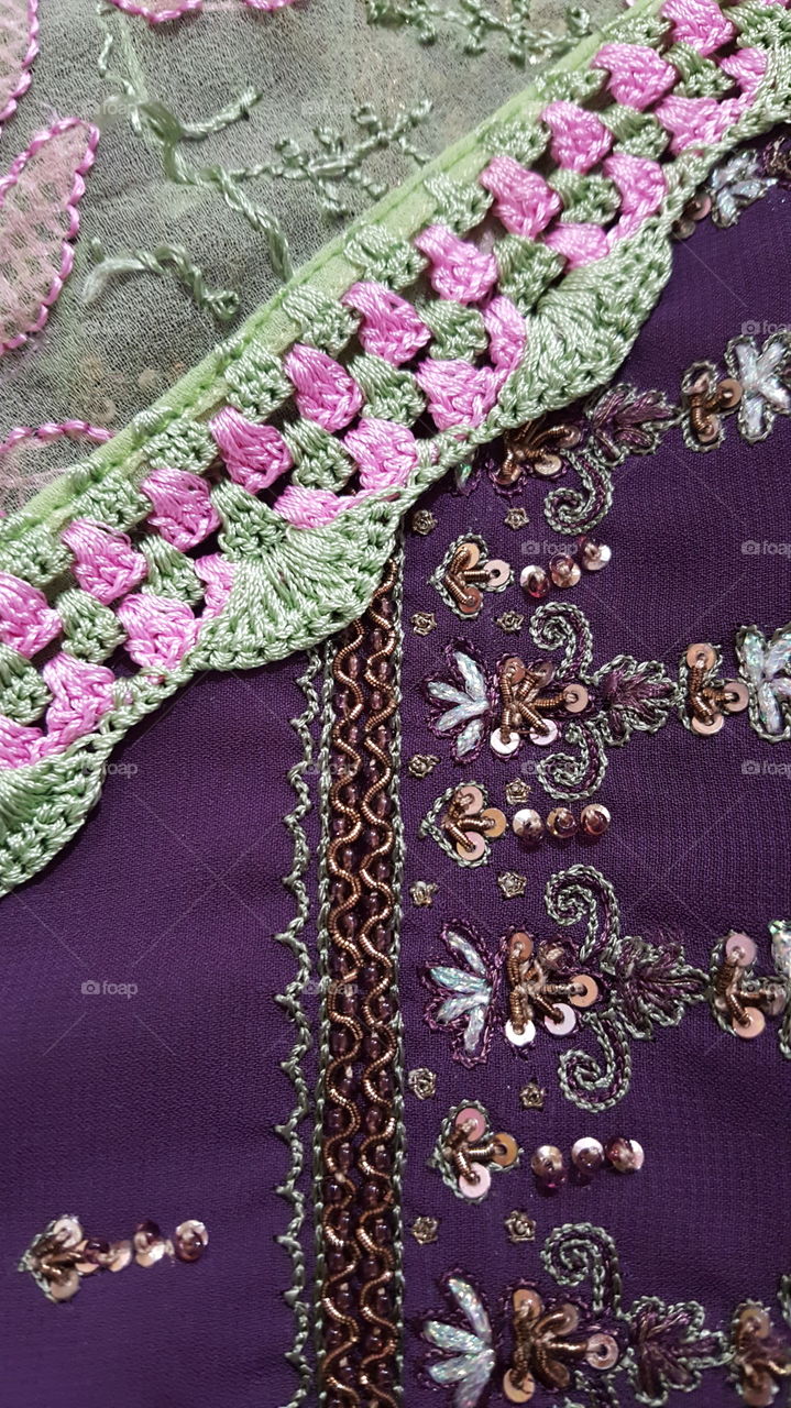 Green & Purple Fashion Details