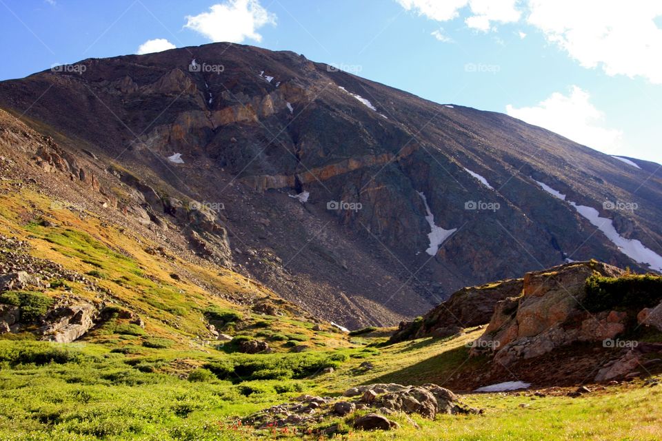 Rocky mountain during winter