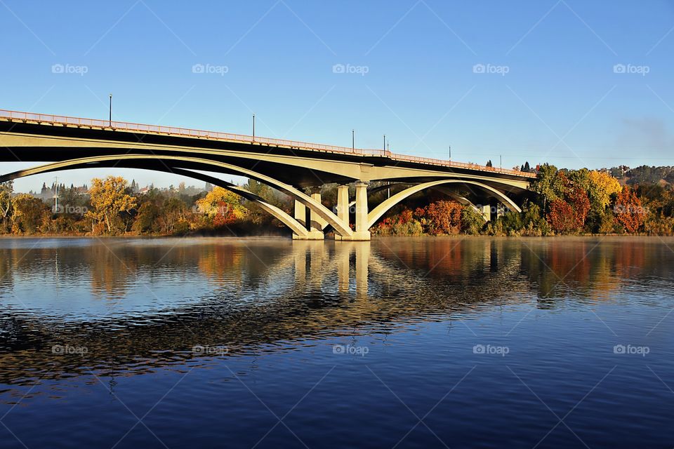Riverway Road Bridge Reflection in California