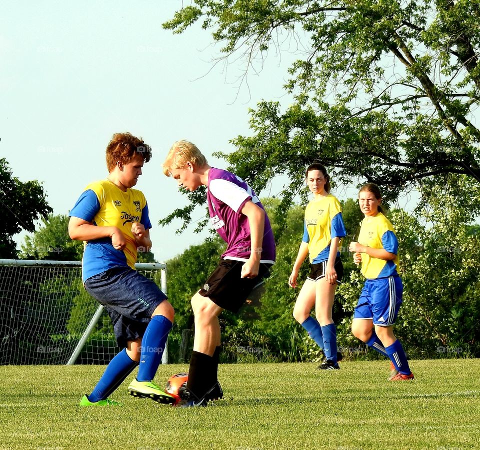 fighting for the ball