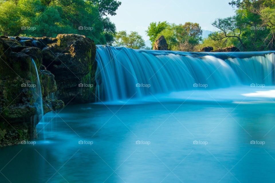 A beautiful cloud colored eye-catching waterfall