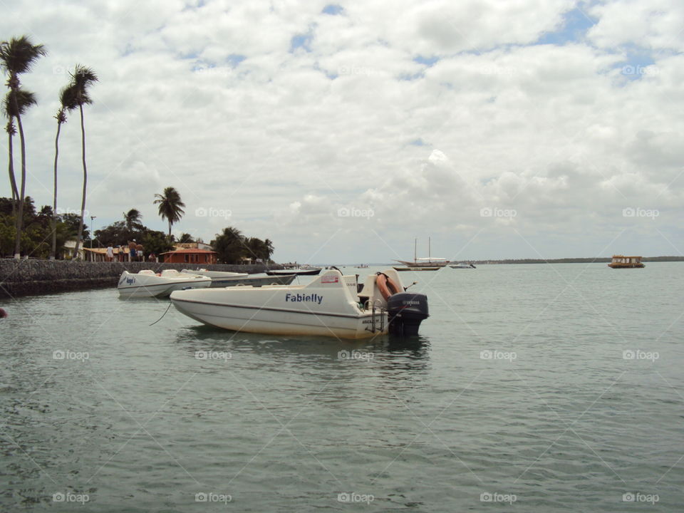 Boats in Mangue Seco.
"Mangue Seco is a beach village in Jandaíra, Bahia, Brazil. It is very famous in Brazil because of a soap-opera (telenovela) adaptation of the novel Tieta do Agreste, by the Brazilian writer Jorge Amado, which was shot on its white beaches in 1996" site Wikipédia