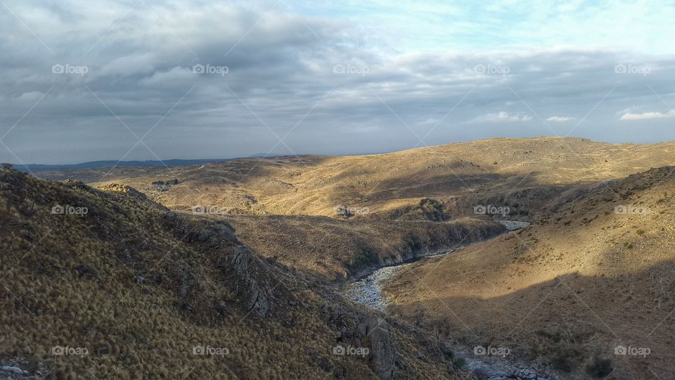 natural river. top view of river