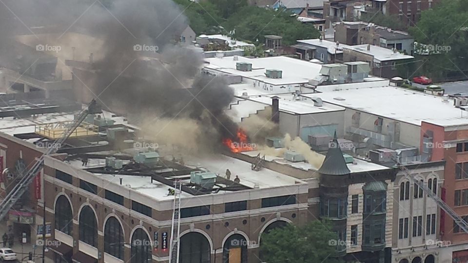 fire in Chicago. Second City on fire