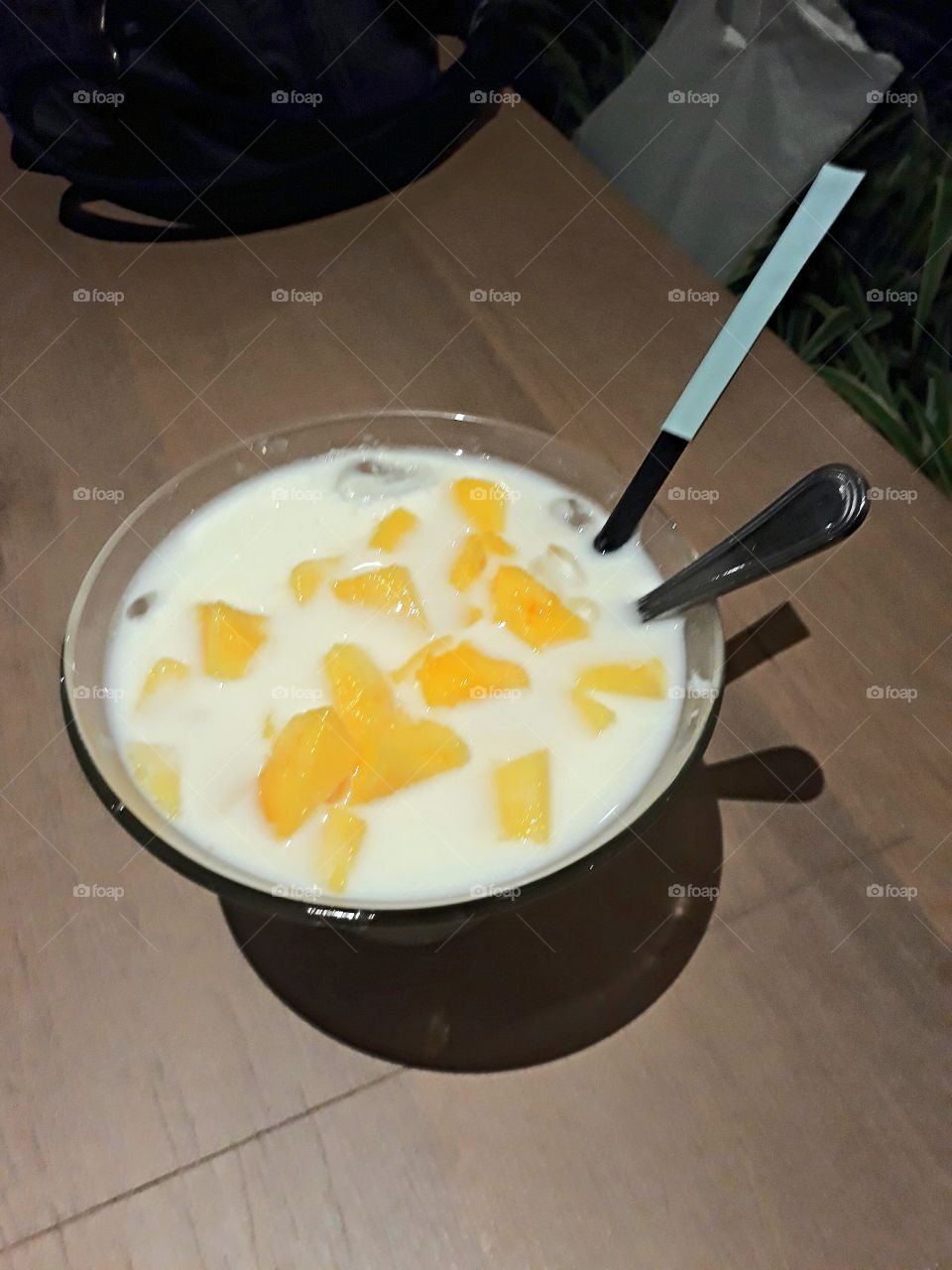 mango smoothie shot photo