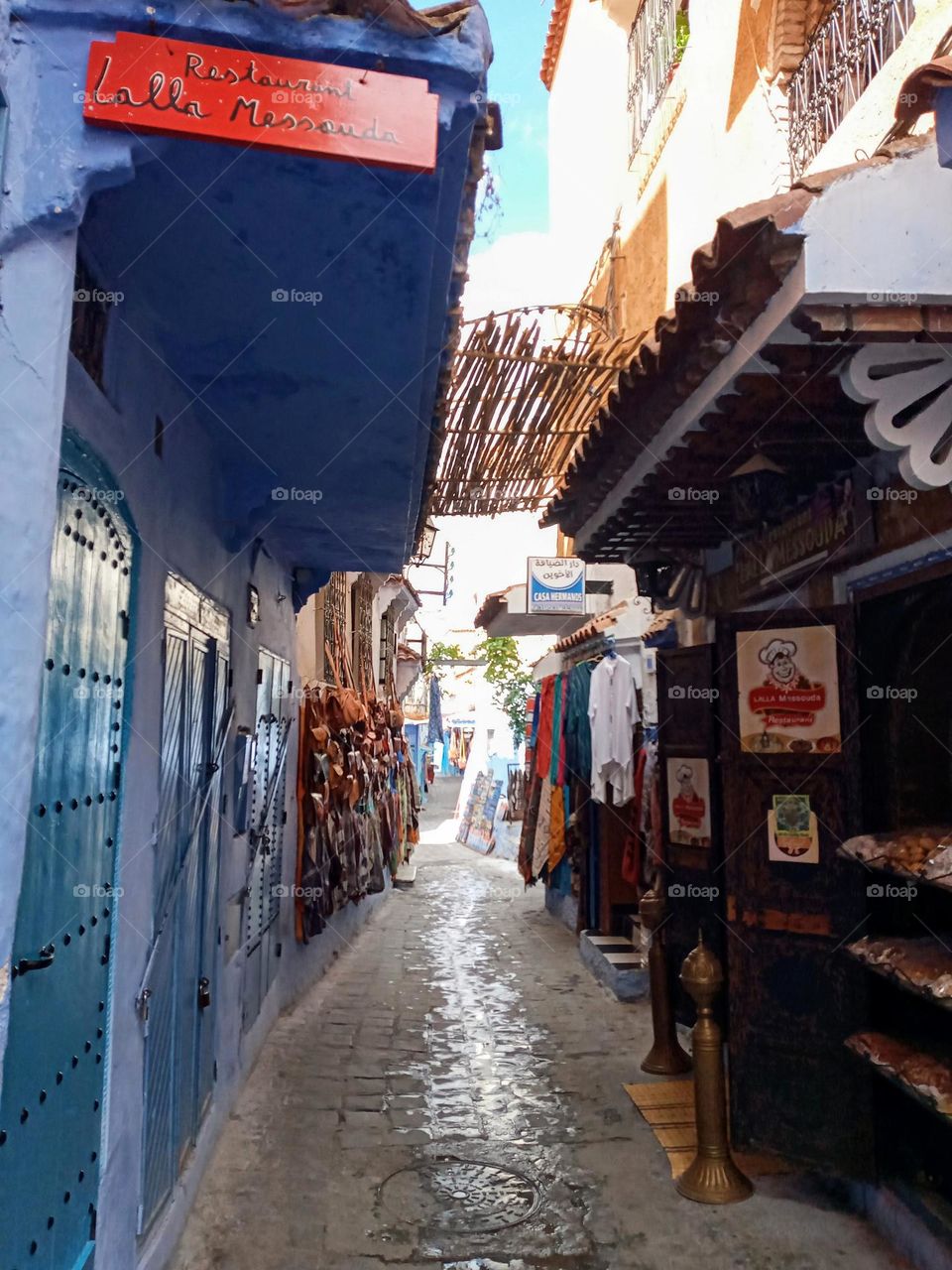 Alleys of chefchaouen in morroco