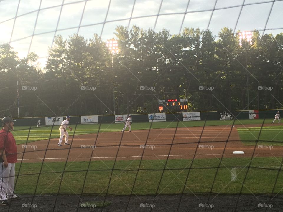 Playing baseball third baseman