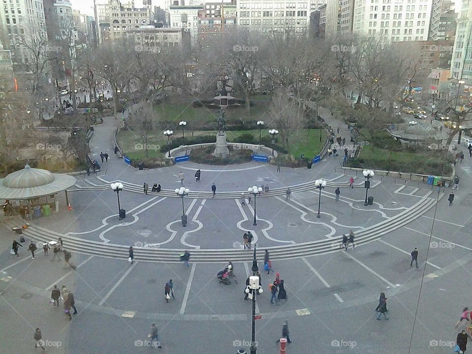 Union Square Park. looking down on union square park