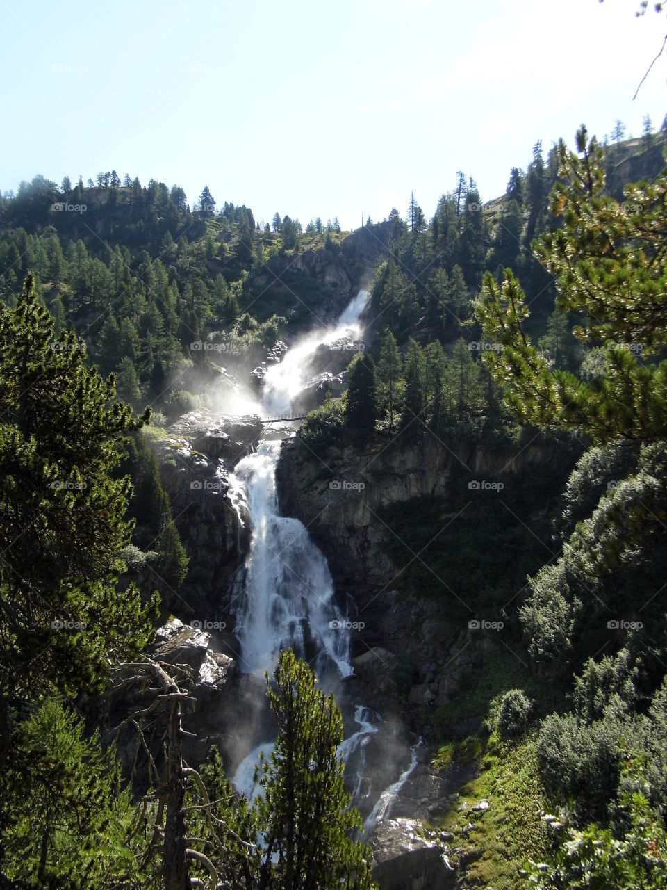 waterfall in aosta valley