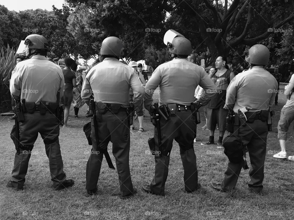 Los Angeles sheriffs department keeping the peace 