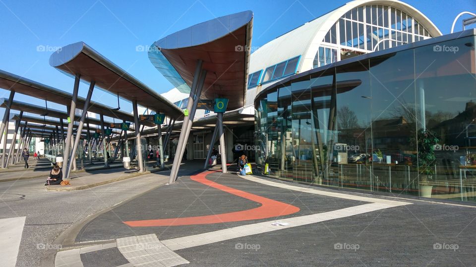 Metro and bus station in Spijkenisse center