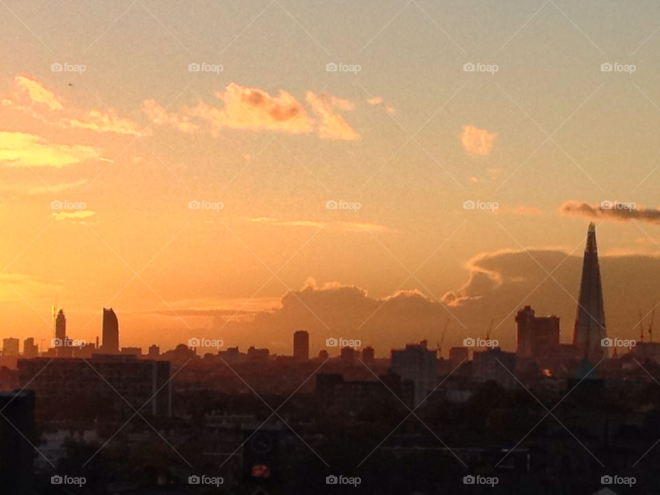 sky city sunset orange by alexchappel
