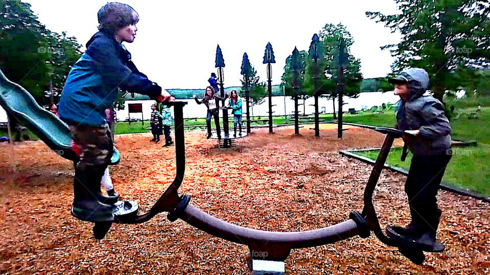 Yamaska park, Québec province - kids having fun