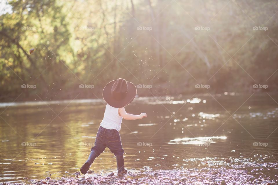 Throwing rocks 