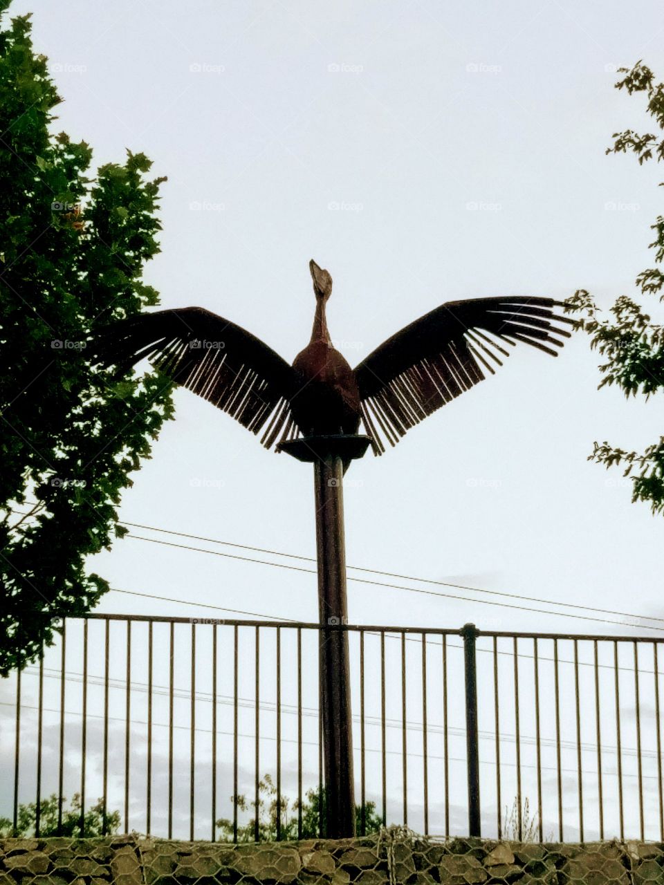 pelican Statue at the lake