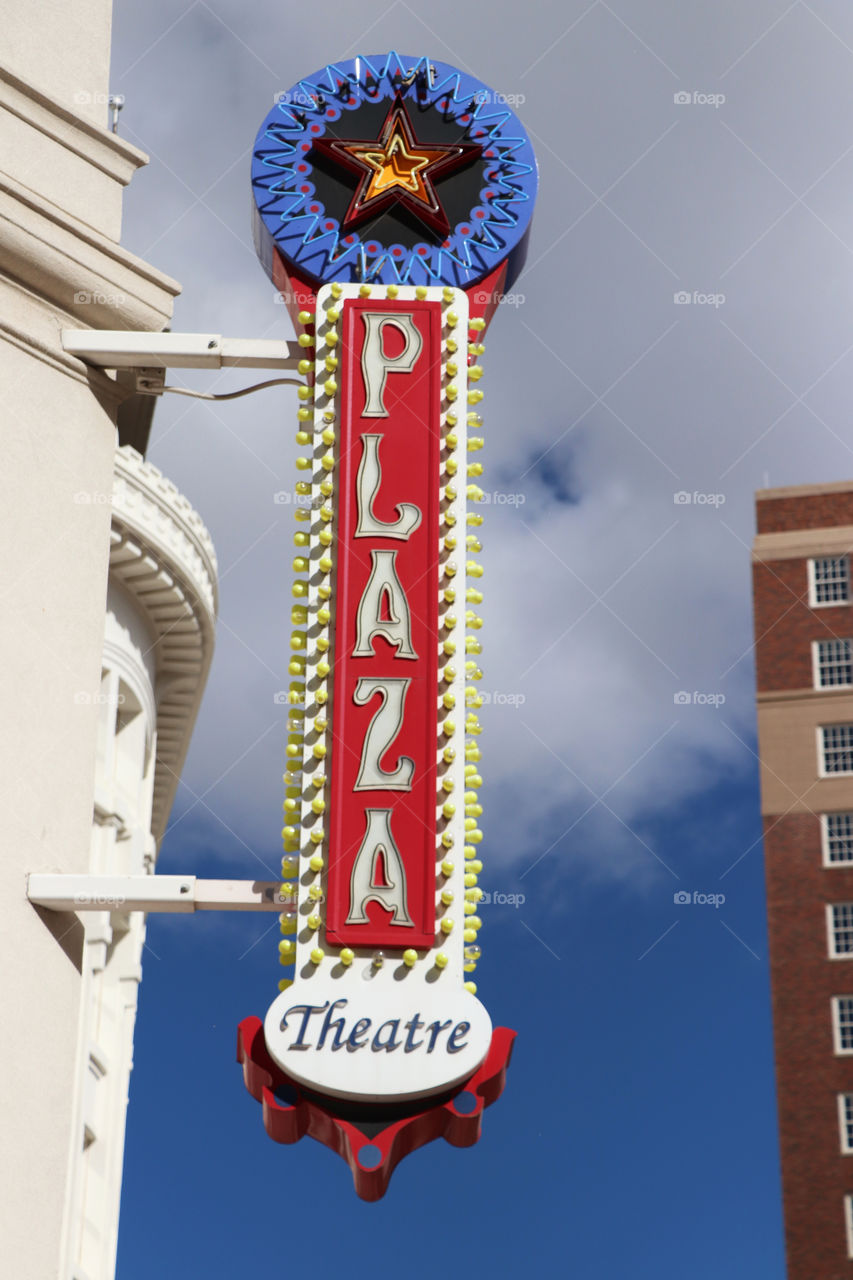 Plaza Theater sign downtown El Paso