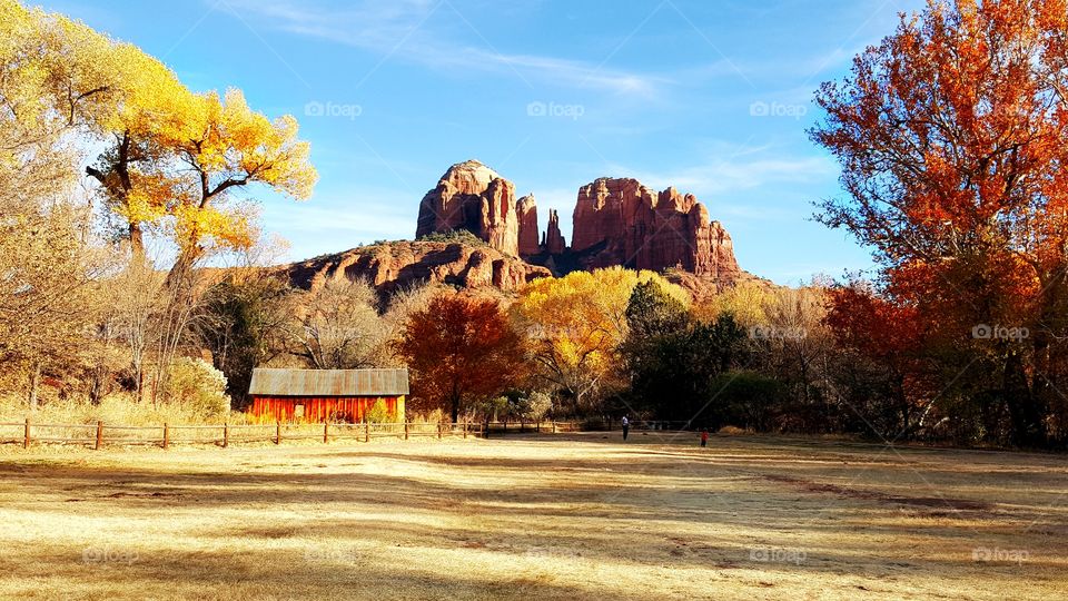 Peaceful Autumn sunset in Red Rock country.