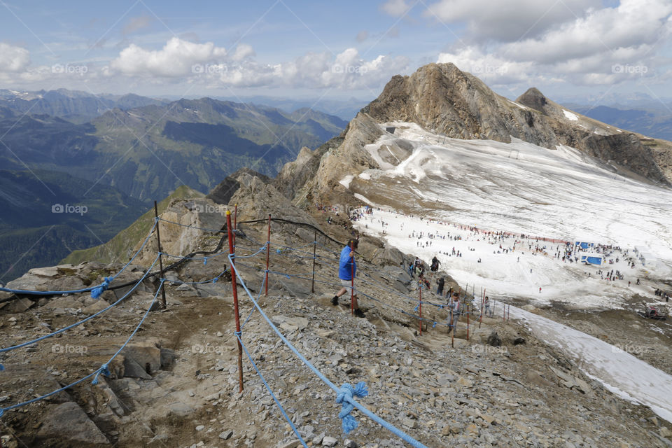 Kitzsteinhorn hiking trail to glacier - vandring glaciär alperna