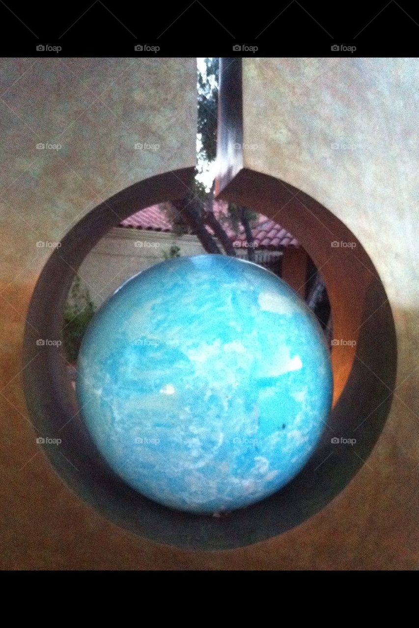  Blue sphere, earth , bronze 