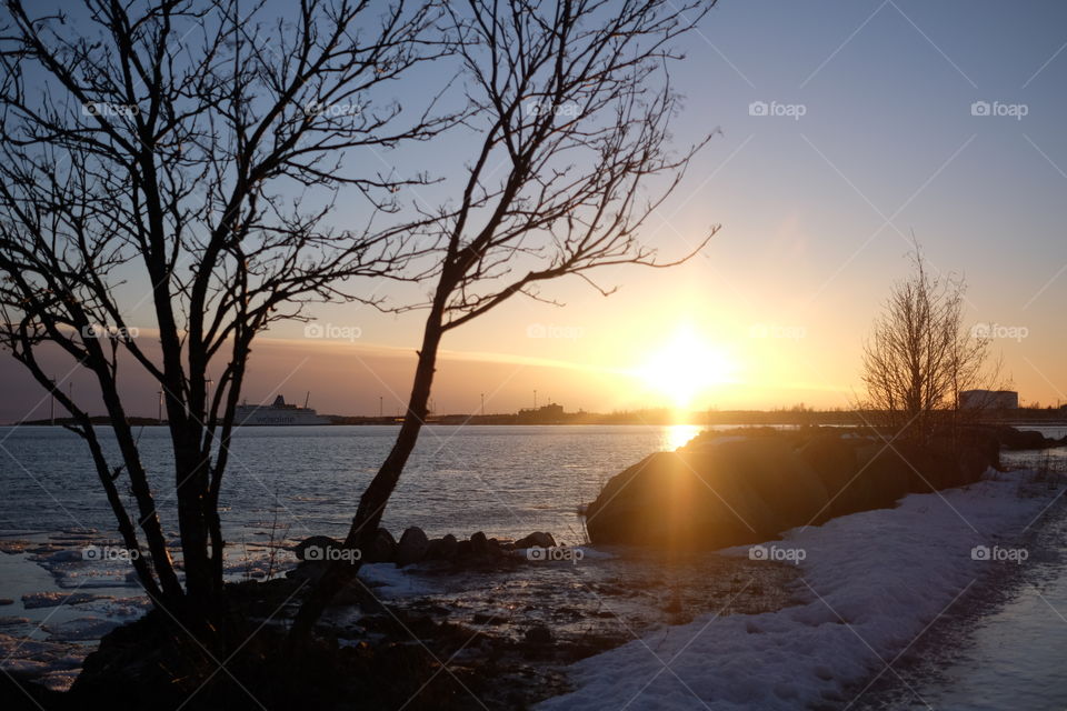 Sunset, Dawn, Water, Landscape, Evening